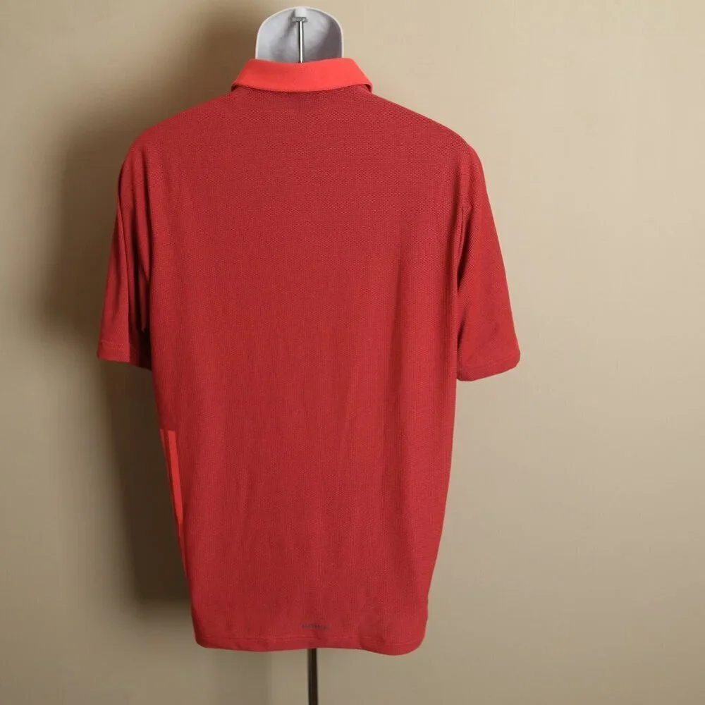 Adidas Golf Polo Shirt Men’s Medium M Pink Gray Short Sleeve EUC ⛳ Athletic 🔥